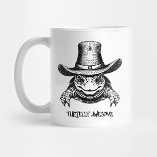 Vintage distressed Turtle Cowboy Turtle Totally Awesome Mug